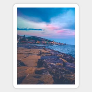 Blue Sky Seascape Horizon Rocks Sticker